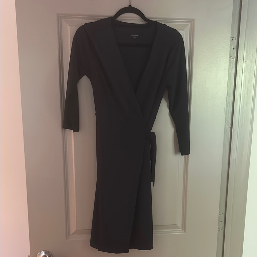 Elegant Navy Wrap Dress